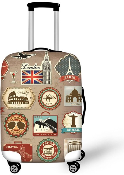 L599F26 Stili S Beden Ince Seyahat Valizleri Koruyucu Kılıfı 24 Inç Tekerlekli Çantalara Su Geçirmez Elastik Bavul Toz Yağmurluk Kapakları (Yurt Dışından)