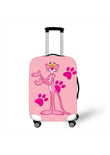 No.12 Tarzı Xl Beden Sevimli Dolgulu Bagaj Koruyucu Kılıf Pembe Oyuncu Leopar Baskılı Seyahat Aksesuarı Uygun Inç Valiz Kılıfı (Yurt Dışından)
