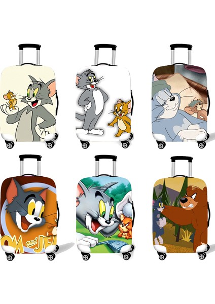 B Tarzı M Beden Elastik Valiz Koruyucu Kılıf Kılıfı Çanta Korumalı Kapak Trolley Kılıfları Kapaklar 3D Seyahat Aksesuarları Kedi Desen T (Yurt Dışından) fırsatları