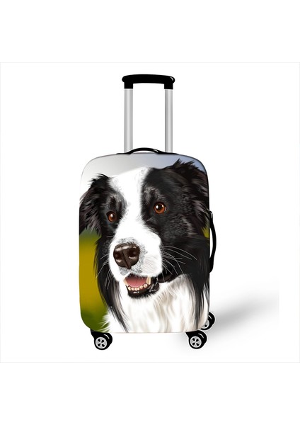 PXTDOG03X Stili S Beden 3D Sibirya Kurdu Desenli Seyahat Elastik Toz Valizi Kılıfı Koruyucu Kılıfı (Yurt Dışından)