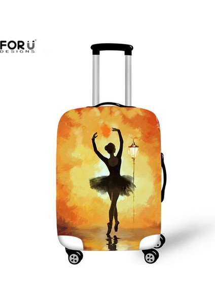 HMEA304 Stili Xl Beden Forudesıgns Seyahat Valiz Kılıfı Sevimli Bale Kız Baskılı Valiz Koruyucu Kılıf Kalın Elastik Toz Geçirmez Valiz Kılıfları (Yurt Dışından)