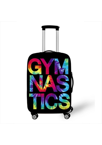 PXTGYMC09CW Stili L Beden Ritmik Jimnastik Sanat Baskı Valiz Kılıfı Toz Geçirmez Seyahat Aksesuarları Elastik Tekerlekli Valiz Kılıfı (Yurt Dışından)