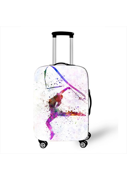 PXTGYMC09CW Stili L Beden Ritmik Jimnastik Sanat Baskı Valiz Kılıfı Toz Geçirmez Seyahat Aksesuarları Elastik Tekerlekli Valiz Kılıfı (Yurt Dışından) indirimleri