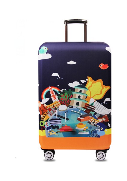 R Stili S Beden Daha Kalın Seyahat Valizi Koruyucu Kılıf Bavul Kılıfı Seyahat Aksesuarları Elastik Valiz Kılıfı Bavul Kılıfı Uygulanır - Türkçe (Yurt Dışından)