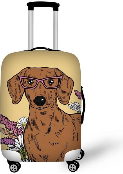 Z3002F26 Stili S Beden Twoheartsgirl Yıkanabilir Bavul Kılıfı Sevimli Dachshund Köpek Seyahat Bavul Koruyucu 18 Ila 32 Inç Bagajın Üzerine Uygun Fermuar Kapanışı (Yurt Dışından)