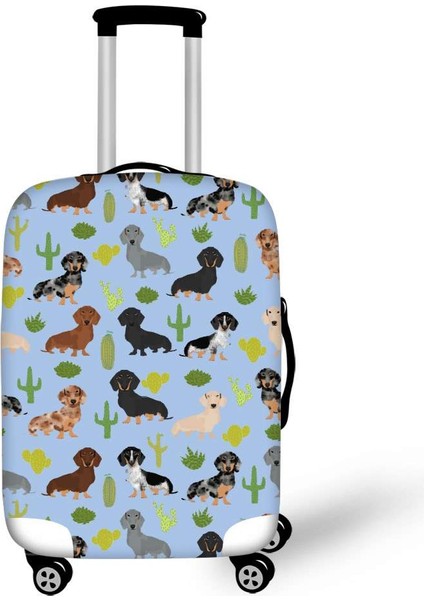 ZLH1261F26 Stili M Beden Twoheartsgirl Yıkanabilir Bavul Kılıfı Sevimli Dachshund Köpek Seyahat Bavul Koruyucu 18 Ila 32 Inç Bagajın Üzerine Uygun Fermuar Kapanışı (Yurt Dışından)