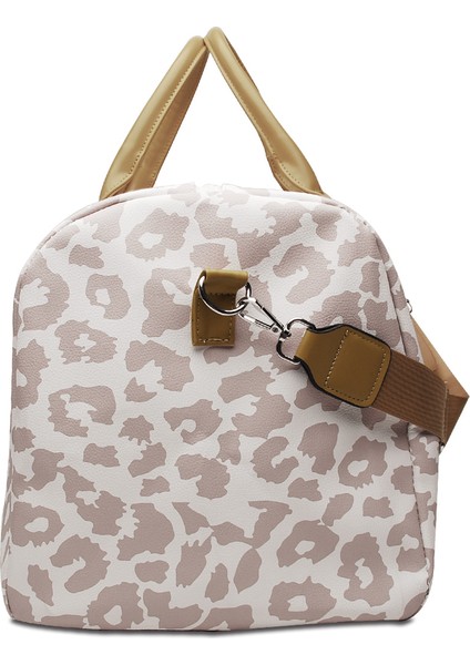 Leopar Tarzı Perakende Pu Leopar Haftasonu Çanta Tavşan Duffle Tote Dom Büyük Seyahat Çantası Omuz Askılı Seyahat Için (Yurt Dışından) modelleri