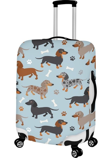 Z6070F26 Stili L Beden Twoheartsgirl Yıkanabilir Bavul Kılıfı Sevimli Dachshund Köpek Seyahat Bavul Koruyucu 18 Ila 32 Inç Bagajın Üzerine Uygun Fermuar Kapanışı (Yurt Dışından) indirimleri