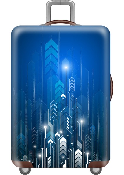 04 Bagaj Kapağı Stili S Beden Esneklik Seyahat Bavul Kılıfı Çiçek Desenli Bavul Koruyucu Kapak Kalınlaştırılmış Valiz Kılıfı Seyahat Aksesuarları (Yurt Dışından)