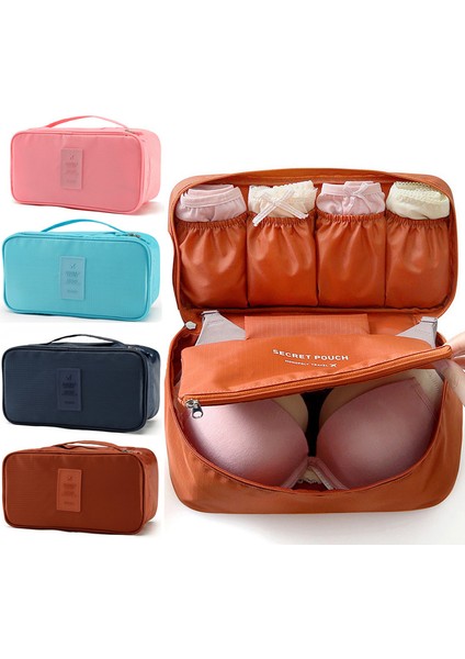 Gök Mavisi Tarzı Kozmetik Iç Çamaşırı Organizatörü Lingerie Sutyen Seyahat Çantası Çok Fonksiyonlu Kılıf Fermuarlı Kıyafet Sutyen Kumaş Sanat Çantası Valiz (Yurt Dışından) fiyatları