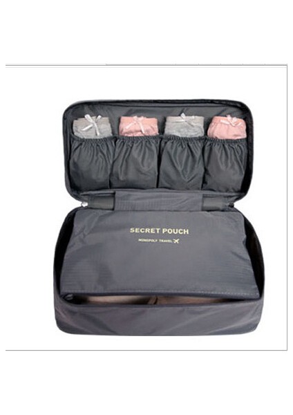 Gök Mavisi Tarzı Kozmetik Iç Çamaşırı Organizatörü Lingerie Sutyen Seyahat Çantası Çok Fonksiyonlu Kılıf Fermuarlı Kıyafet Sutyen Kumaş Sanat Çantası Valiz (Yurt Dışından) indirimleri