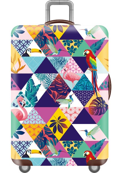 21 Bagaj Kapağı Stili S Beden Esneklik Seyahat Bavul Kılıfı Çiçek Desenli Bavul Koruyucu Kapak Kalınlaştırılmış Valiz Kılıfı Seyahat Aksesuarları (Yurt Dışından)