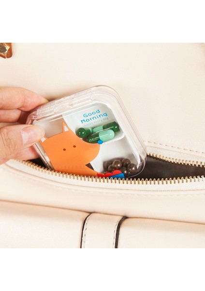 Yeşil Stil 4 Yuvalık Şeffaf Sevimli Karikatür Mini Depolama Ilaç Kutusu Taşınabilir Boş Plastik Konteyner Kılıfları Bir Hafta Seyahat Aksesuarları (Yurt Dışından) modelleri