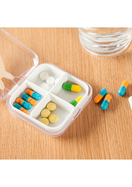 Yeşil Stil 4 Yuvalık Şeffaf Sevimli Karikatür Mini Depolama Ilaç Kutusu Taşınabilir Boş Plastik Konteyner Kılıfları Bir Hafta Seyahat Aksesuarları (Yurt Dışından) fırsatları