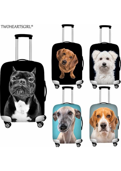 Z5717F26 Stili Xl Beden Twoheartsgırl Sevimli Hayvan Köpek Baskılı Valiz Toz Kapakları Seyahat Valizi Kılıfı Bagaj Kılıfı Koruyucu (Yurt Dışından) fırsatları