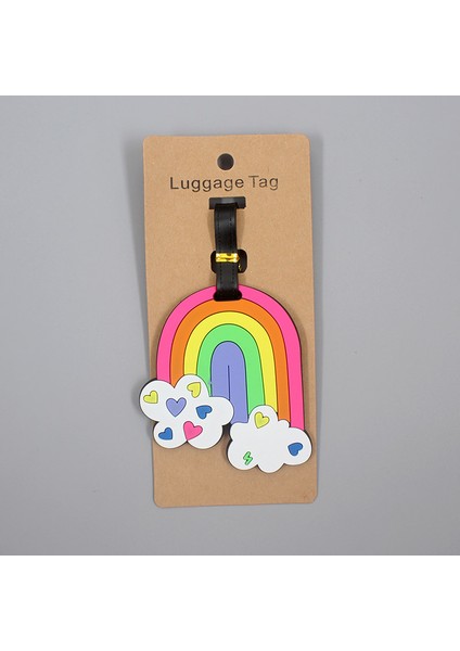 No.24 Tarzı Seyahat Aksesuarları Güzel Gökkuşağı Bagaj Etiketi Silikon Valiz Kimlik Adres Tutucu Bagaj Biniş Etiketi Taşınabilir Etiket (Yurt Dışından) fiyatları