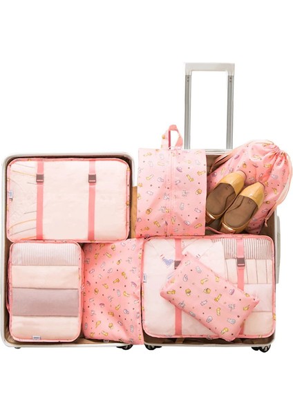 7pcs Swan Lake Style Valiz Paketleme Seyahat Düzenleyici Kıyafet Saklama Su Geçirmez Çantalar Ağ Çanta Içinde Torba Paketleme Küpüseyahat Aksesuarları (Yurt Dışından)