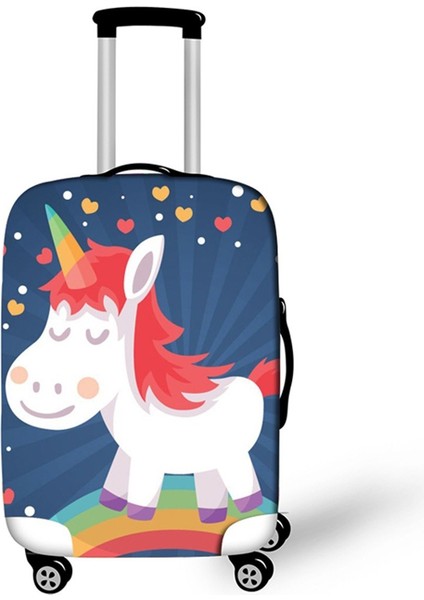 E Stili L Beden 3D Unicorn Valiz Kılıfı Çizgi Film Bavul Toz Kapakları Çocuklar Seyahat Aksesuarları Için Bagaj Koruması Durumunda (Yurt Dışından)