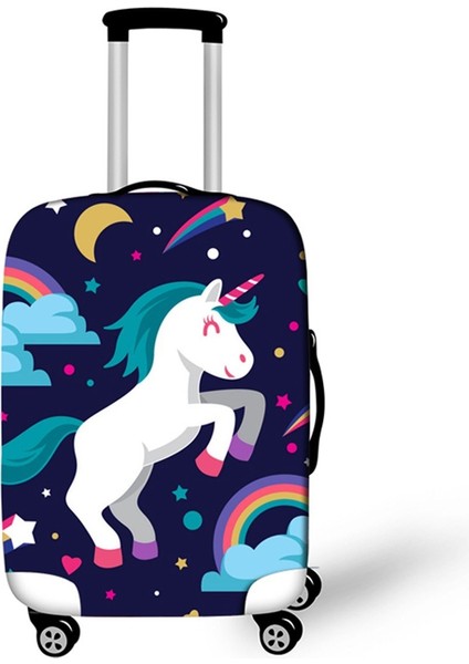 E Stili L Beden 3D Unicorn Valiz Kılıfı Çizgi Film Bavul Toz Kapakları Çocuklar Seyahat Aksesuarları Için Bagaj Koruması Durumunda (Yurt Dışından)