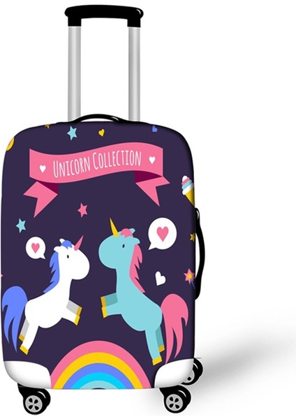E Stili L Beden 3D Unicorn Valiz Kılıfı Çizgi Film Bavul Toz Kapakları Çocuklar Seyahat Aksesuarları Için Bagaj Koruması Durumunda (Yurt Dışından)