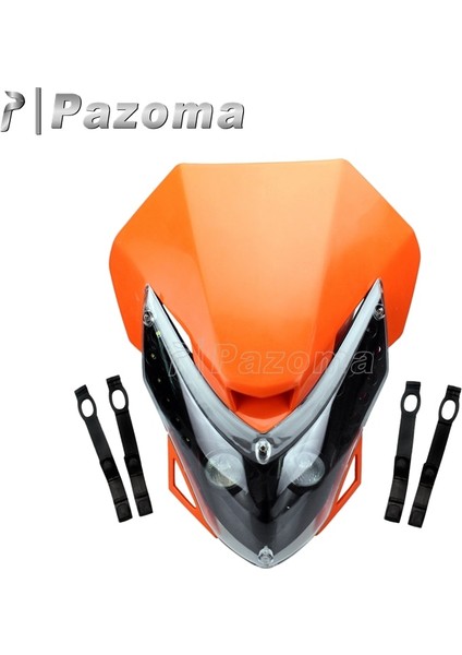 Turuncu Tarzı Streetfighter Için Siyah Evrensel Motosiklet Dirt Bike LED Görüş Far Ducati Honda Yamaha Suzuki Yz Cr Dr Drz Cbr (Yurt Dışından) fiyatları