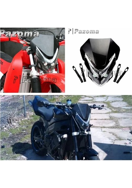 Turuncu Tarzı Streetfighter Için Siyah Evrensel Motosiklet Dirt Bike LED Görüş Far Ducati Honda Yamaha Suzuki Yz Cr Dr Drz Cbr (Yurt Dışından) modelleri
