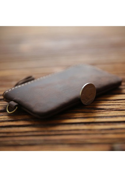 Siyah Stil Erkekler Için Gerçek Deri Anahtar Cüzdanı - Hakiki Inek Derisi Vintage El Yapımı Küçük Anahtarlık Çanta Tutucu Organizer Ev Hizmetçisi (Yurt Dışından) fırsatları