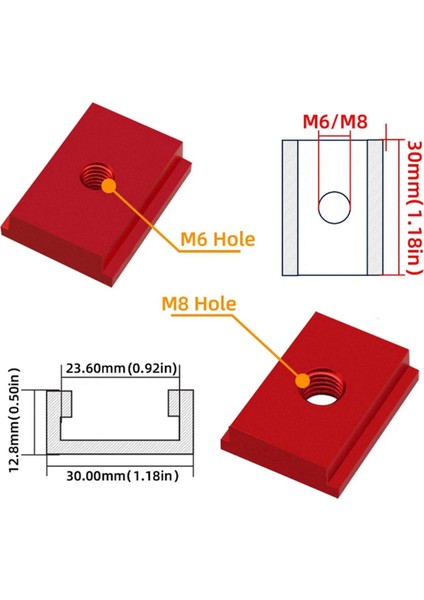 30MM Kaydırıcı Tezgah/testere ve Frezeleme Masası M6 Için Uygundur (Yurt Dışından)