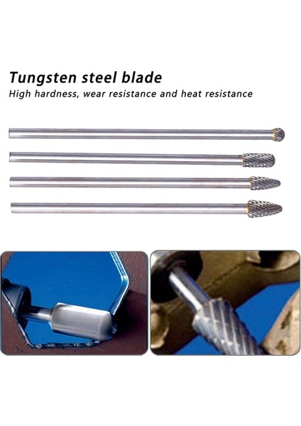 Döner Dosya Uzun Tungsten Çelik, 6mm Saplı Döner Freze Seti (Yurt Dışından) modelleri