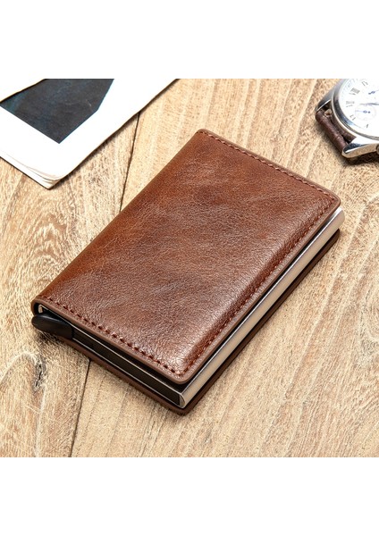 Gri YM003 Stili Yeni Erkek Cüzdanı Moda Karbon Fiber Anti Hırsızlık Rfid Akıllı Kart Tutucu Cüzdan Retro Basit Nötr Alüminyum Mini Cüzdan (Yurt Dışından) indirimleri