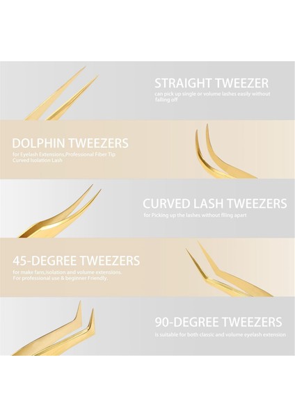 Klasik ve Hacimli Kirpik Uzatma Için Yüksek Hassasiyetli Kirpik Cımbızları (Yurt Dışından) fiyatları