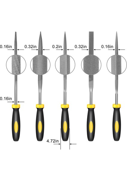 Küçük El Metal Dosya Seti, 6.3 Inç, 5 Parça, Dayanıklı Alaşımlı Çelik Iğne (Yurt Dışından) fiyatları