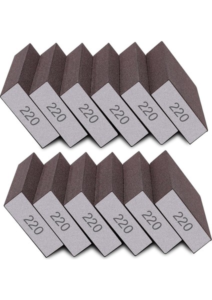 12 Adet Zımpara Süngeri 220 Grit Ince Zımpara Blokları (Yurt Dışından)