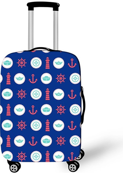 No.9 Tarzı Xl Beden Yüksek Esneklikte Bagaaj Koruyucu Kılıf Geometrik Renkli Baskı Seyahat Aksesuarları Inceleme Için Uygun Inç Bavul Kılıfı (Yurt Dışından)