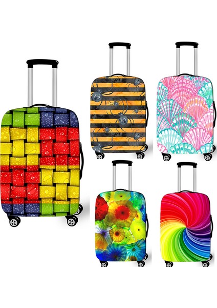 No.9 Tarzı Xl Beden Yüksek Esneklikte Bagaaj Koruyucu Kılıf Geometrik Renkli Baskı Seyahat Aksesuarları Inceleme Için Uygun Inç Bavul Kılıfı (Yurt Dışından) modelleri