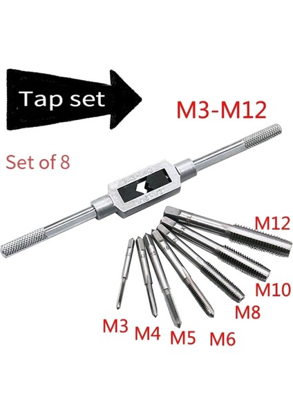 8 Adet Hss El Vidası Kılavuz Kalıp Anahtarı Kılavuz Anahtarı 1/16-1/2 Inç (Yurt Dışından) fırsatları