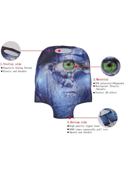 Z5923F26 Stili S Beden Twoheartsgırl 3D Serin Kurt Baskılı Seyahat Aksesuarları Valiz Kapakları Tekerlekli Bavul Için Elastik Valiz Koruyucu Kapaklar (Yurt Dışından) fiyatları