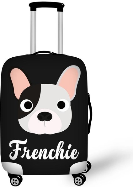 Z3858 Stili L Beden 18''-32'' Gövde Kılıfı Anti-Toz French Bulldog Baskılı Valiz Koruyucu Toz Kapağı Su Geçirmez Seyahat Valizi Kılıfı Xl (Yurt Dışından)