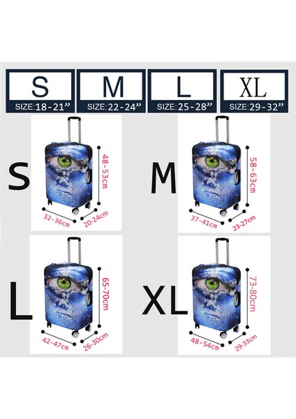 Z3858 Stili L Beden 18''-32'' Gövde Kılıfı Anti-Toz French Bulldog Baskılı Valiz Koruyucu Toz Kapağı Su Geçirmez Seyahat Valizi Kılıfı Xl (Yurt Dışından) modelleri