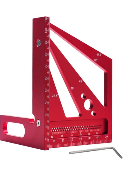 Çok Açı 3D Ölçüm Cetveli, Ahşap Marangoz Işçiliği Renk: Kırmızı (Yurt Dışından)