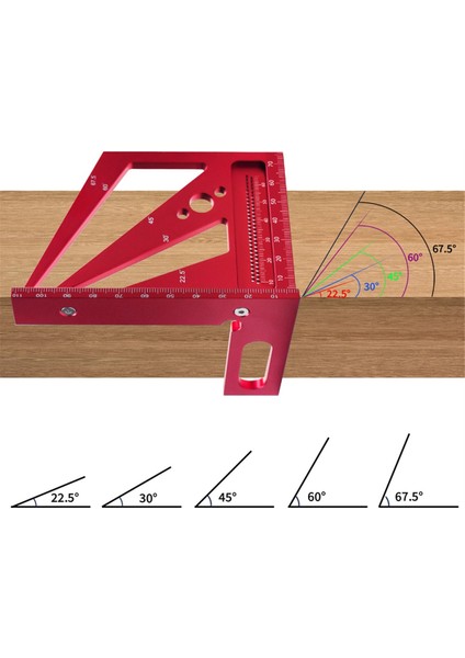 Çok Açı 3D Ölçüm Cetveli, Ahşap Marangoz Işçiliği Renk: Kırmızı (Yurt Dışından) indirimleri