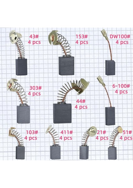 Elektrik Motoru Karbon Fırça Seti - 10 Boyutlu 40 Paket Tamir Takımı (Yurt Dışından) fırsatları