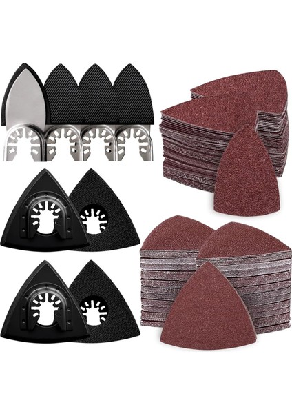 208 Adet Salınımlı Alet Zımpara Pedleri Seti, Üçgen Zımpara Pedleri ile (Yurt Dışından)