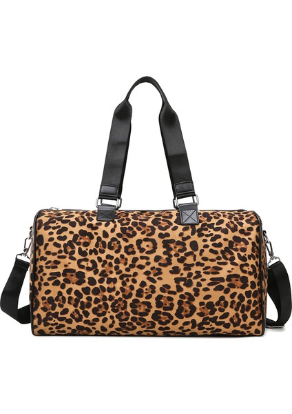 Stil 2 Stil Kadın Leopar Omuz Çantası Katlanabilir Seyahat Çantası Büyük Kapasiteli El Çantası Kadın Spor Moda Çantası (Yurt Dışından)