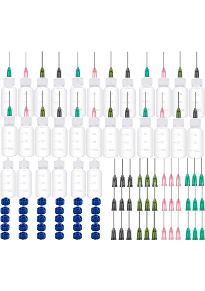 30 Adet Tutkal Aplikatör Şişeleri, Kör Iğne Ucu ile (Yurt Dışından)