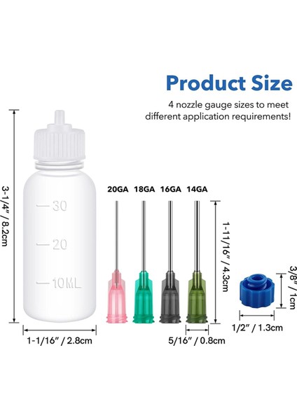 30 Adet Tutkal Aplikatör Şişeleri, Kör Iğne Ucu ile (Yurt Dışından) fiyatları