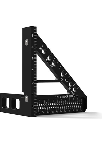 Üçgen Delik Cetveli Yüksek Hassasiyetli Ağaç Işleme Açı Cetveli-Inç (Yurt Dışından)