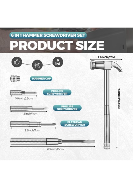 6'sı 1 Arada Çekiç Tornavida Seti Çok Amaçlı Çekiç ve Tornavida (Yurt Dışından) fiyatları