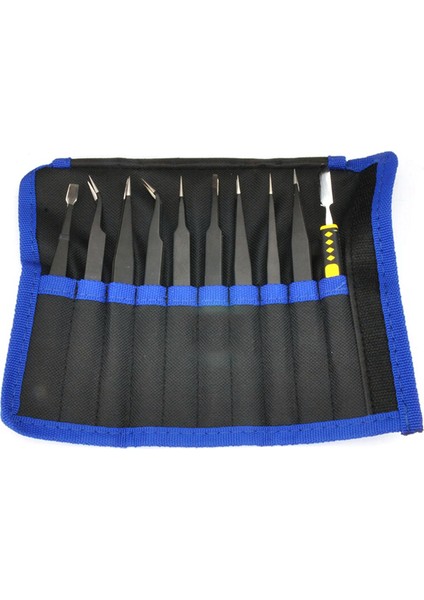 Anti-Statik Cımbız Kombinasyon Seti Bez Çanta 10 Parça Set Düz (Yurt Dışından)