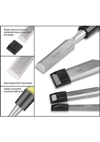 Ahşap Işleme Için 4 Parçalı Ahşap Keski Seti, -V Çelik Eğimli Kenarlı Bıçak (Yurt Dışından) modelleri